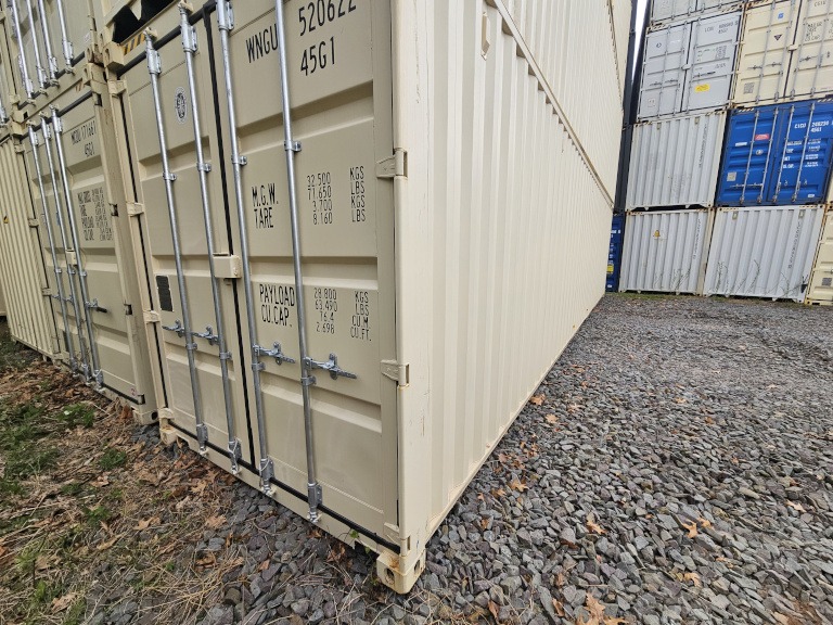 Close up of a brand new 40 foot high cube container