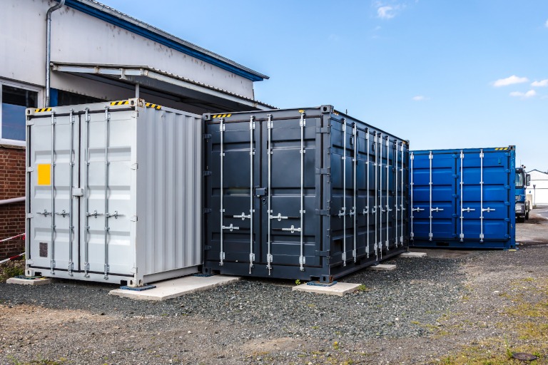 3 mobile storage containers, all different sizes